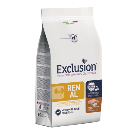 Exclusion dog vet diet Renal  2kg pork & sorghum and rice