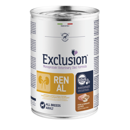 Exclusion vet diet Renal  all breeds 400g Pork & Sorghum and rice