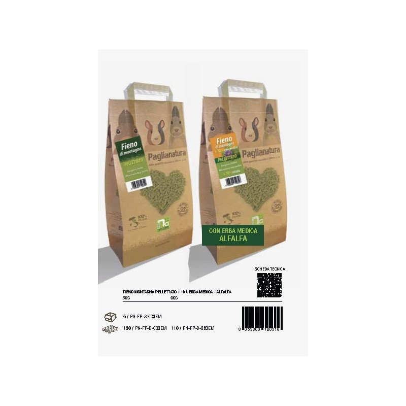 Paglianatura Fieno di Montagna Pellettato 3kg naturale