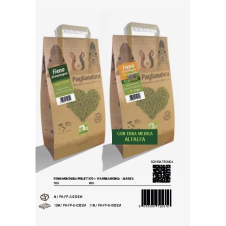 Paglianatura Fieno di Montagna Pellettato 3kg naturale
