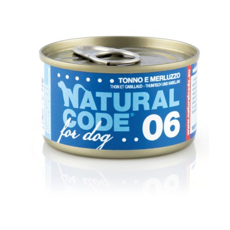 Natural Code lattina 90g cane tonno e merluzzo