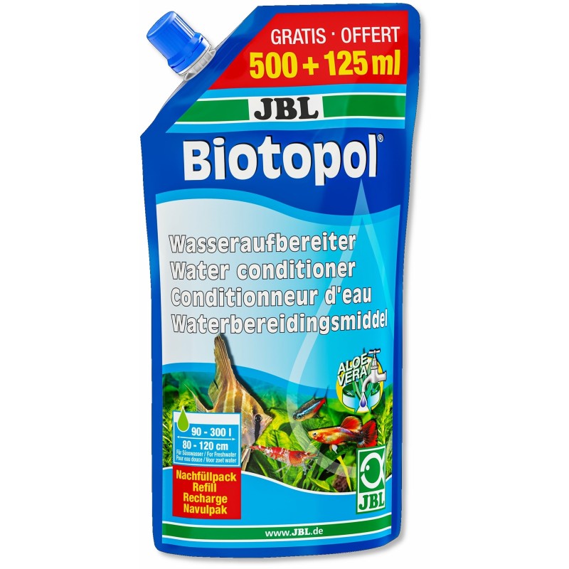JBL Biotopol Ricarica 500ml + 125ml GRATIS condiziona l'acqua del tuo acquario d'acqua dolce