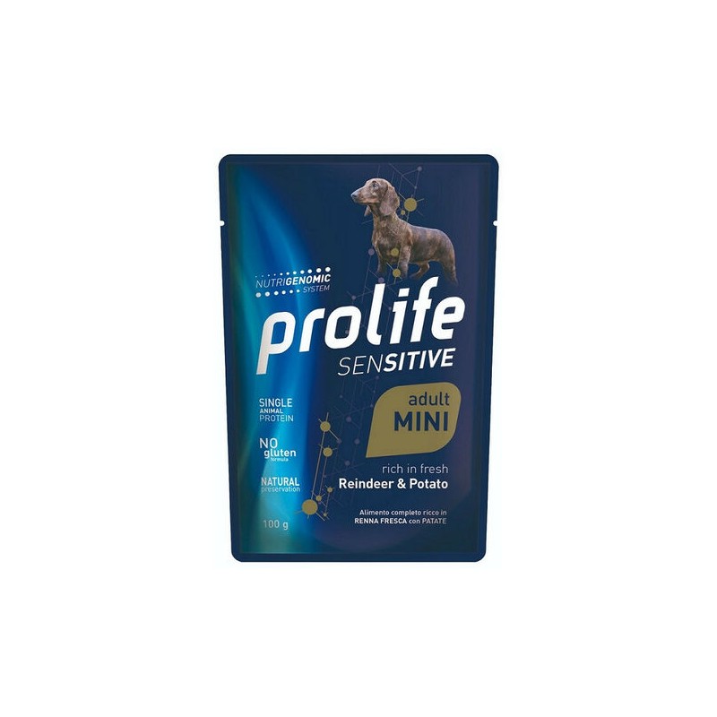 Prolife | Linea Umido Cane | Adult MINI Sensitive - renna,coniglio/ MUG da 100gr