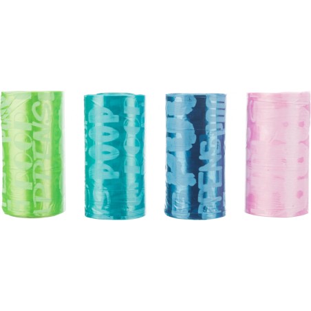 TRIXIE | Rotolo per la raccolta delle feci / confezione da 8 (per ogni rotolo 20 strappi) COLORATO)