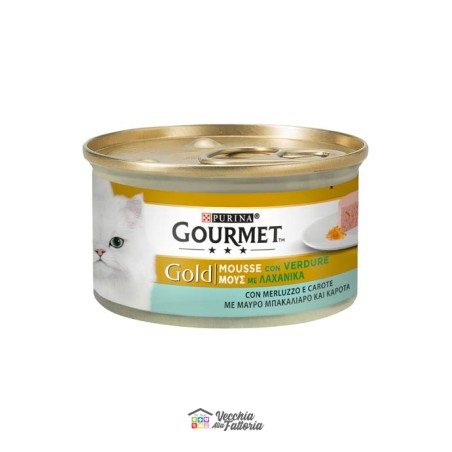 PURINA | GOURMET GOLD - Mousse / Gusto: Merluzzo con Verdure (Carote) - 85gr