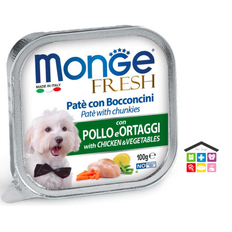Monge fresh Paté e Bocconcini con Pollo e Ortaggi 0,100g
