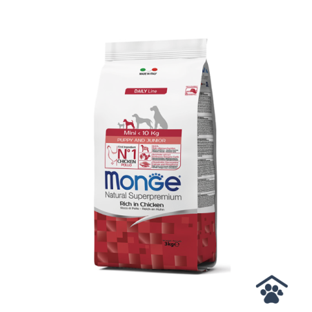 Monge Mini Puppy & Junior Ricco di Pollo 0,800g 3kg